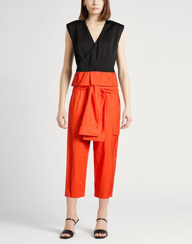 Woman Pants Orange Size 6 Cotton, Elastane
