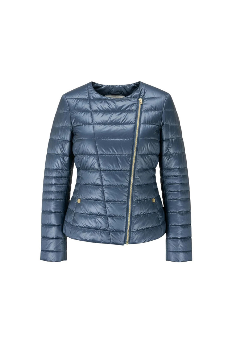 Quilted Nylon Down Jacket — Blue