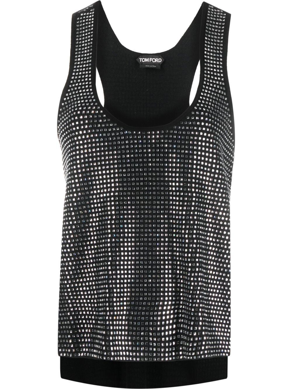Square mirrored vest top - Black