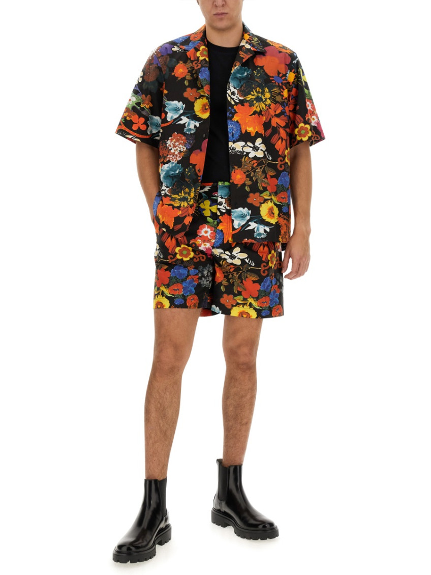 Bermuda With Floral Pattern