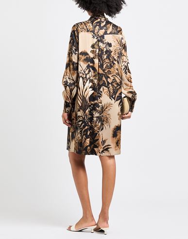 Woman Mini dress Khaki Size 6 Viscose, Elastane