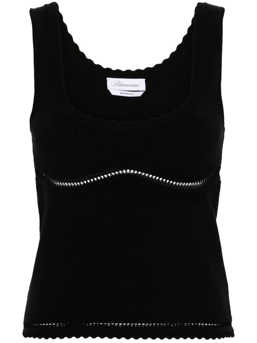 Cut-out detailed tank top - Black