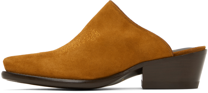 Brown papillon mules