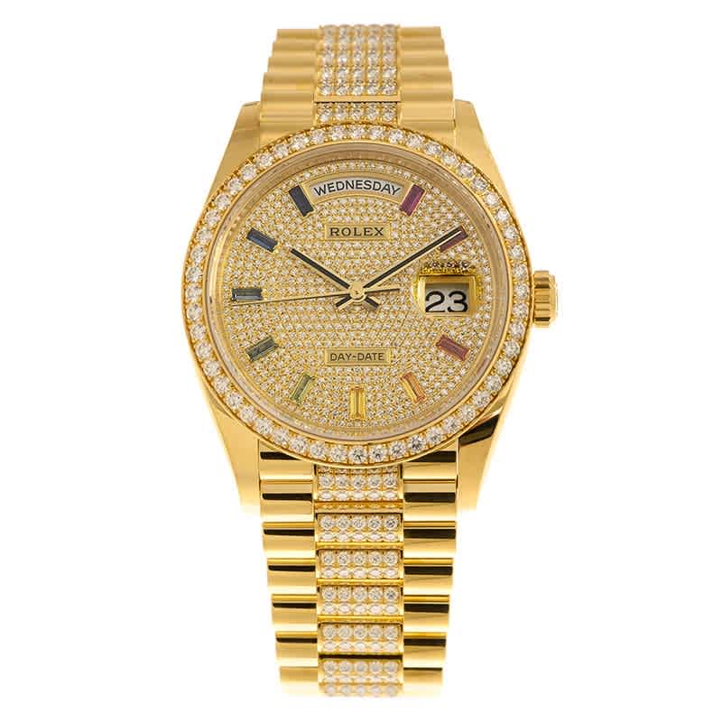 Day-Date 36 Paved Dial 18kt Yellow Gold Diamond-Set President Watch 128348DSDP