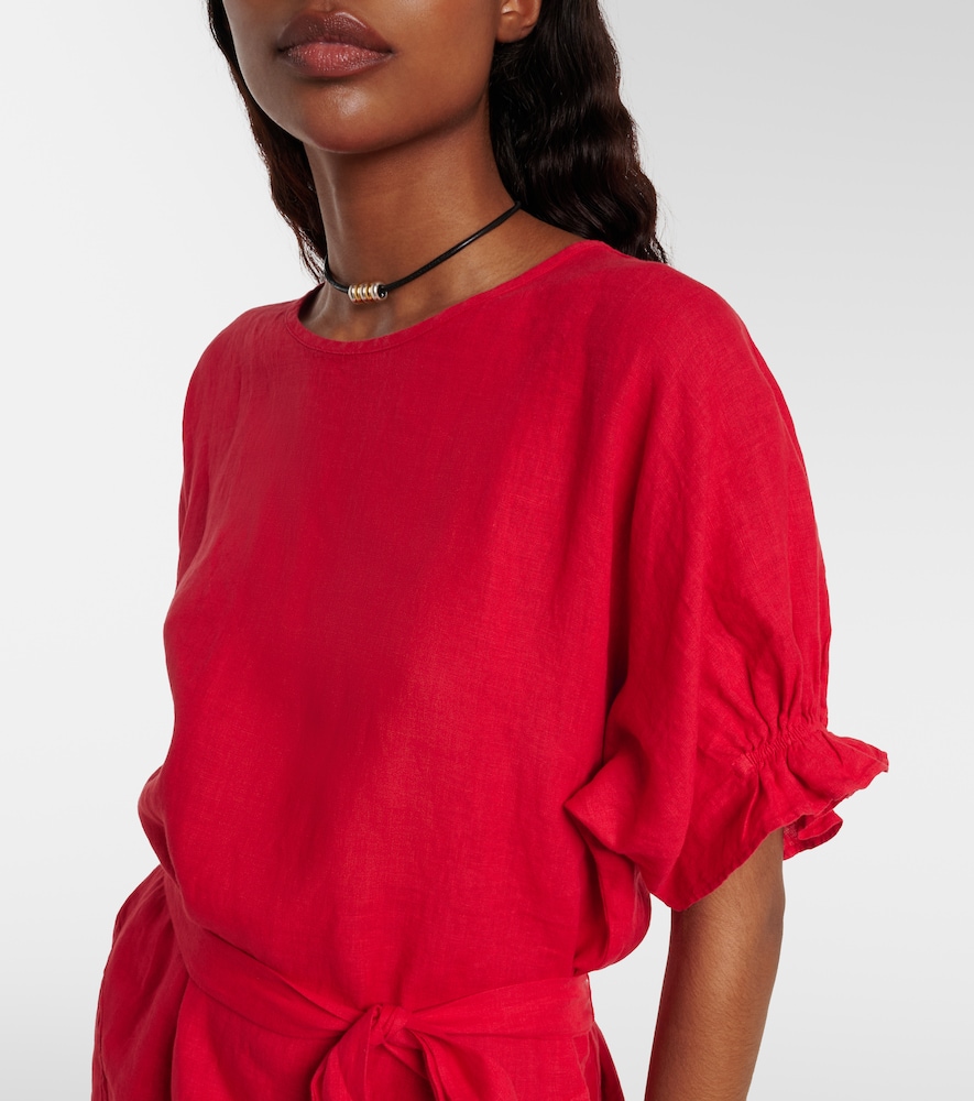 Vivian belted linen minidress