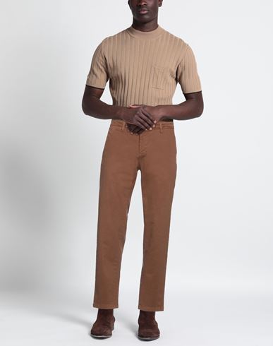 Man Pants Brown Size 28 Cotton, Elastane