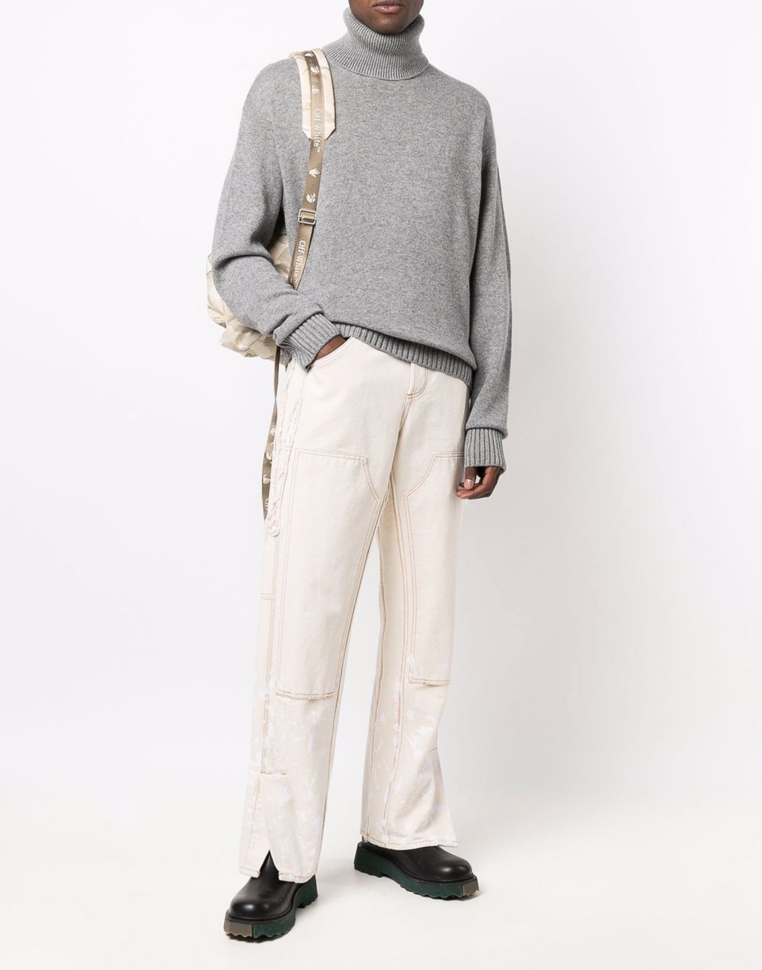 Knit Turtleneck Sweater — Gray
