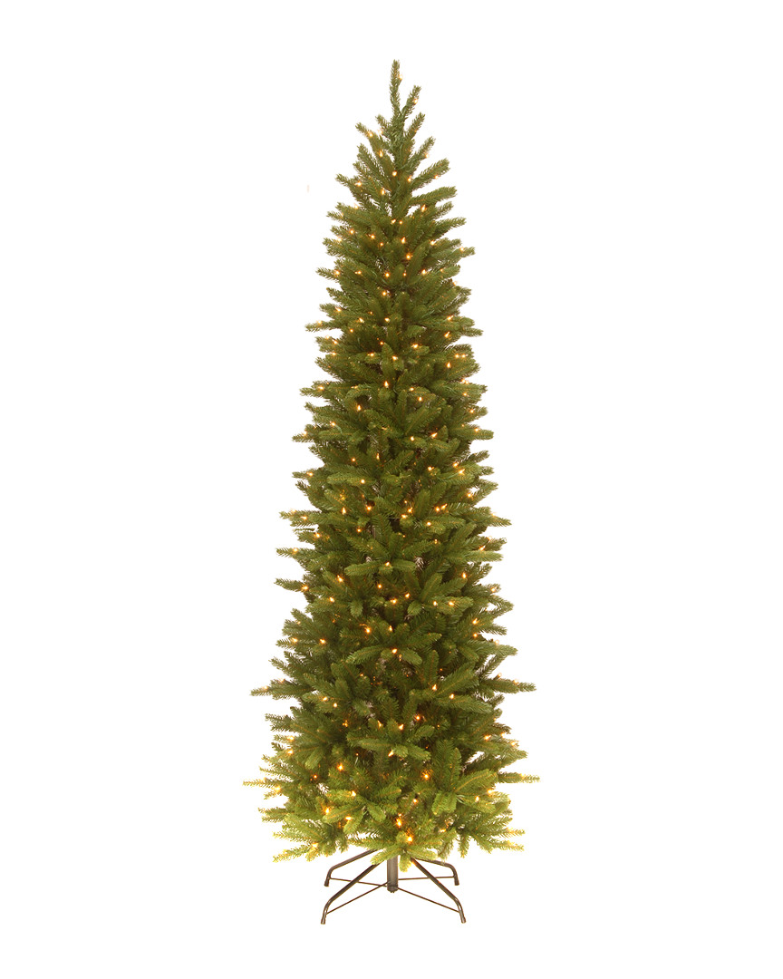 National Tree Company 6.5' Feel Real Grande Fir Pencil Slim Tree with 250 Clear Lights