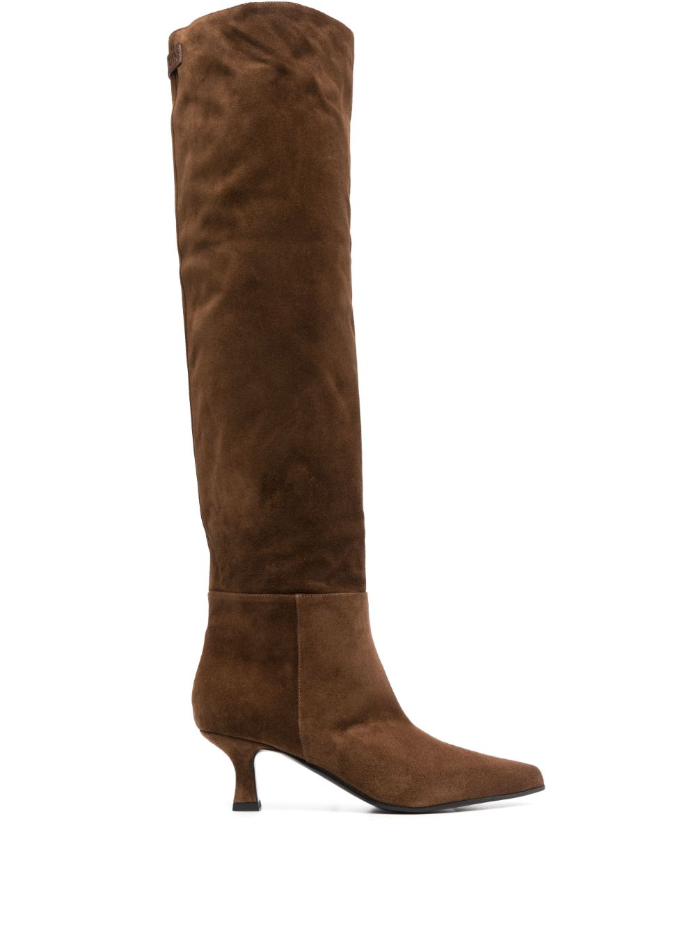 Pointed-toe 70mm leather boots - Brown