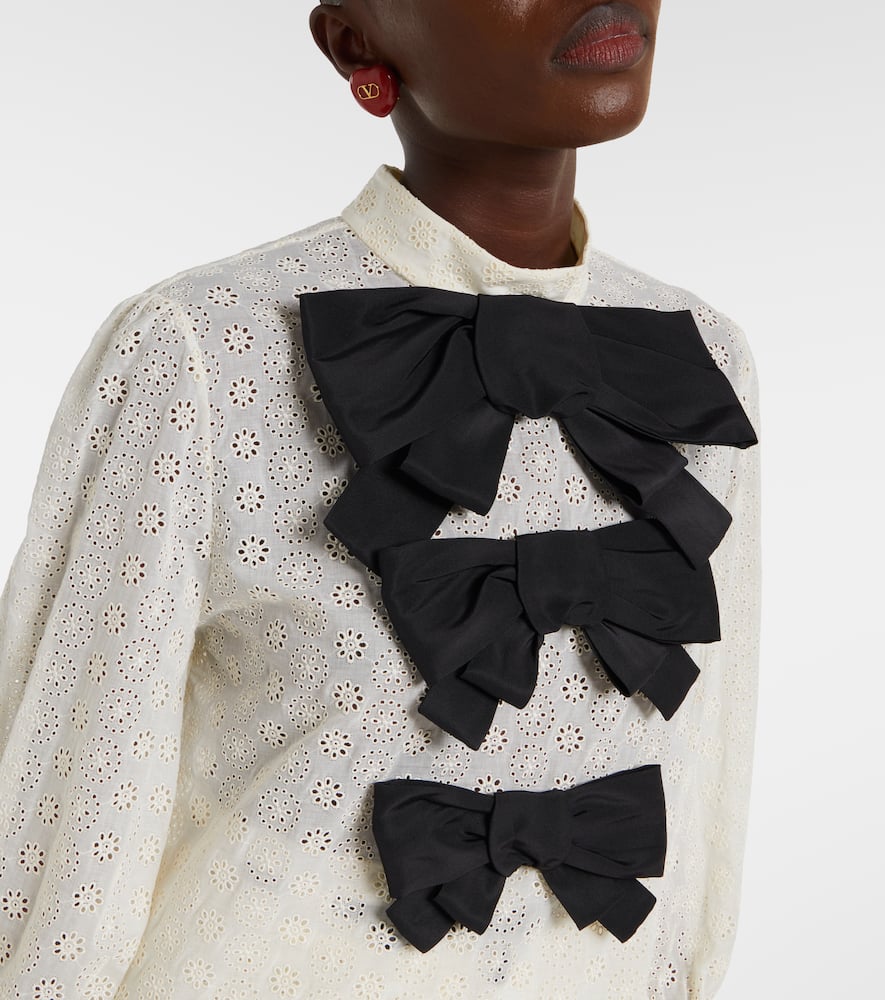 Mossi bow-detail cotton top