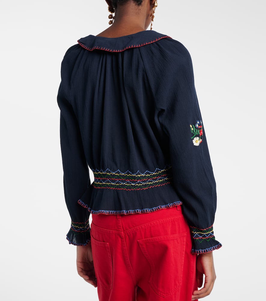 Sofira embroidered cotton top