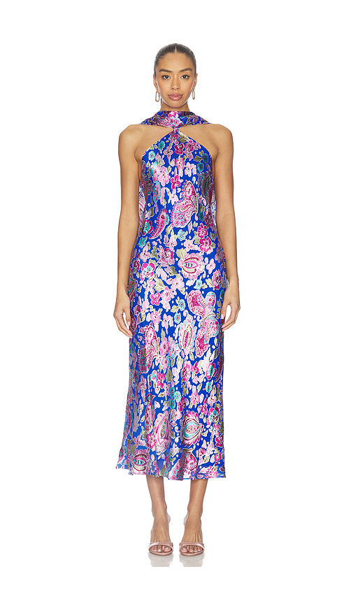 RIXO Hayley Dress in Navy,Pink. S. Also in XXS, XS, M