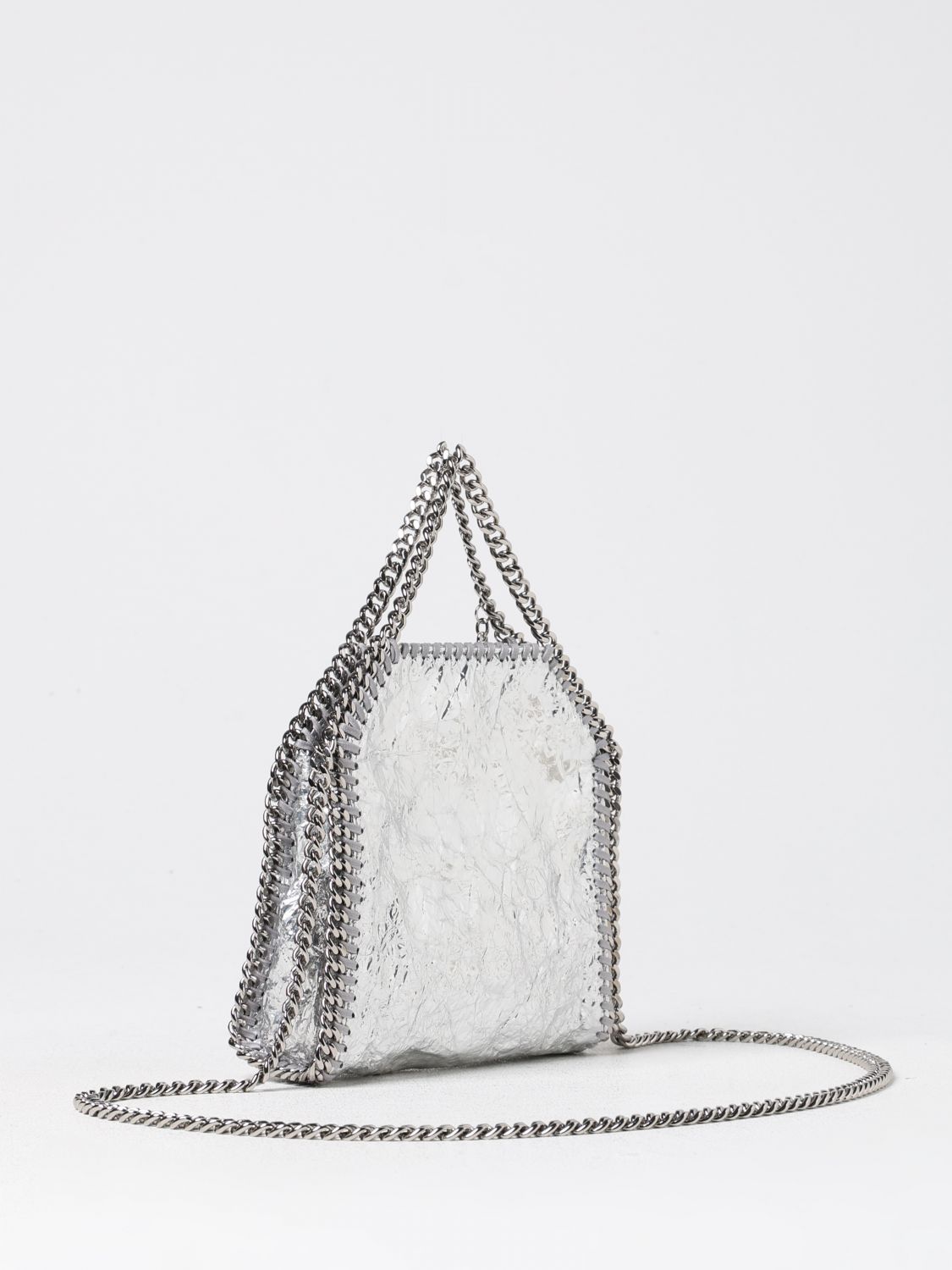 Mini Falabella metallic-effect tote bag - Silver