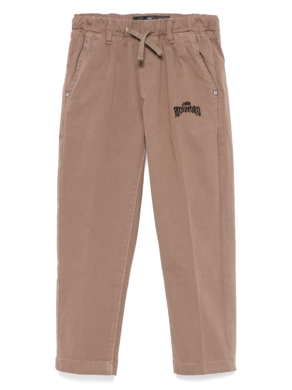 Logo-embroidered trousers - Black