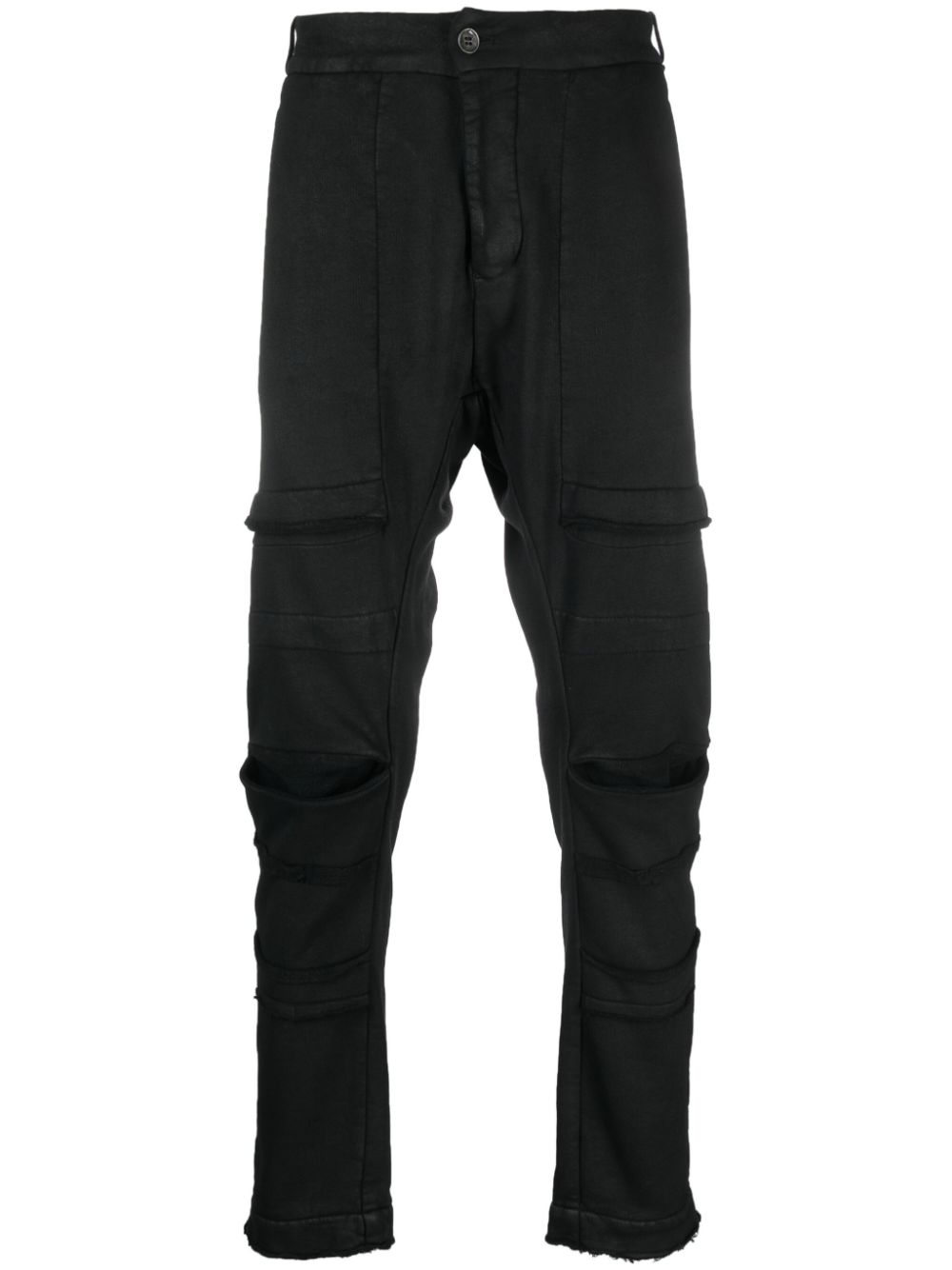 Jersey tapered-leg trousers - Black