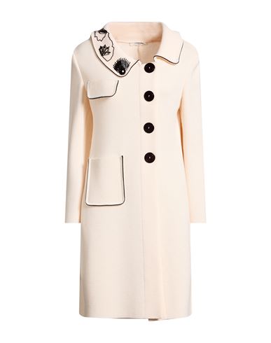 Woman Coat Ivory Size L Wool