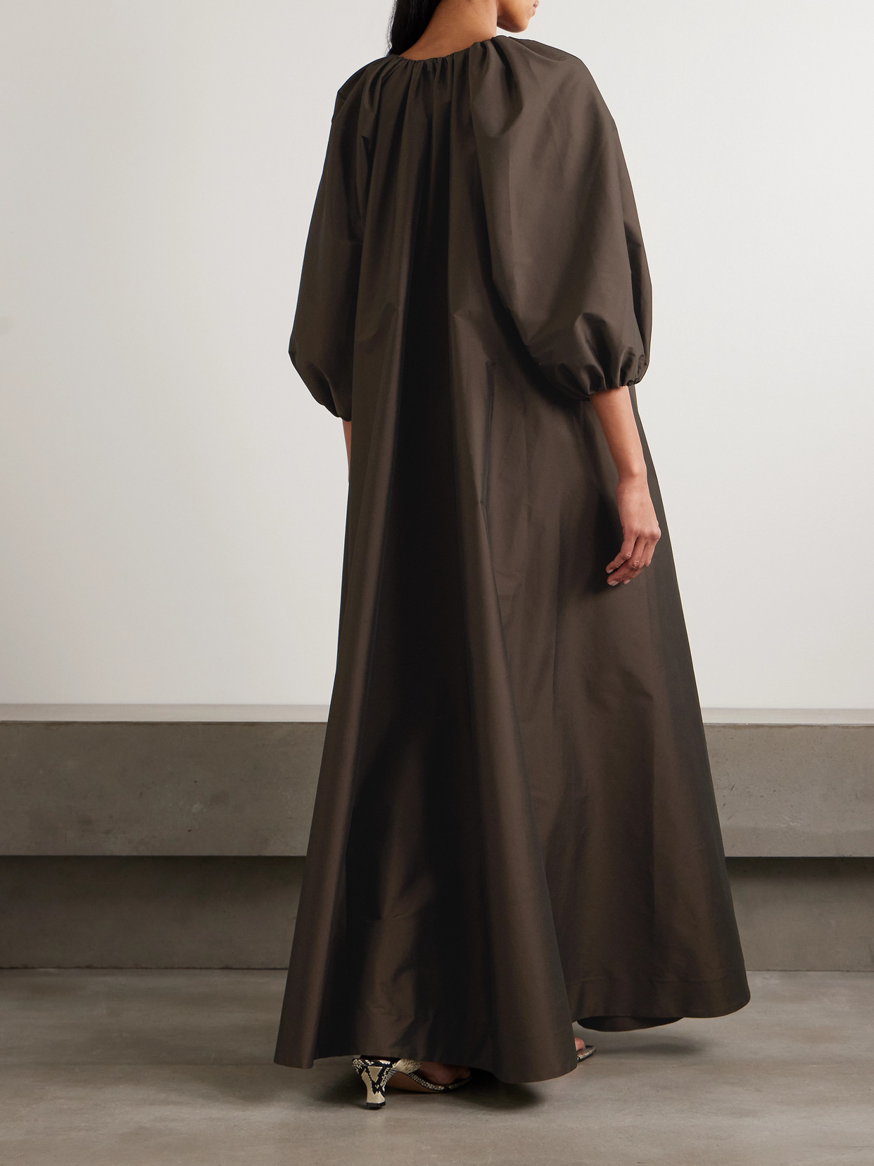 George Gathered Taffeta Gown - Brown