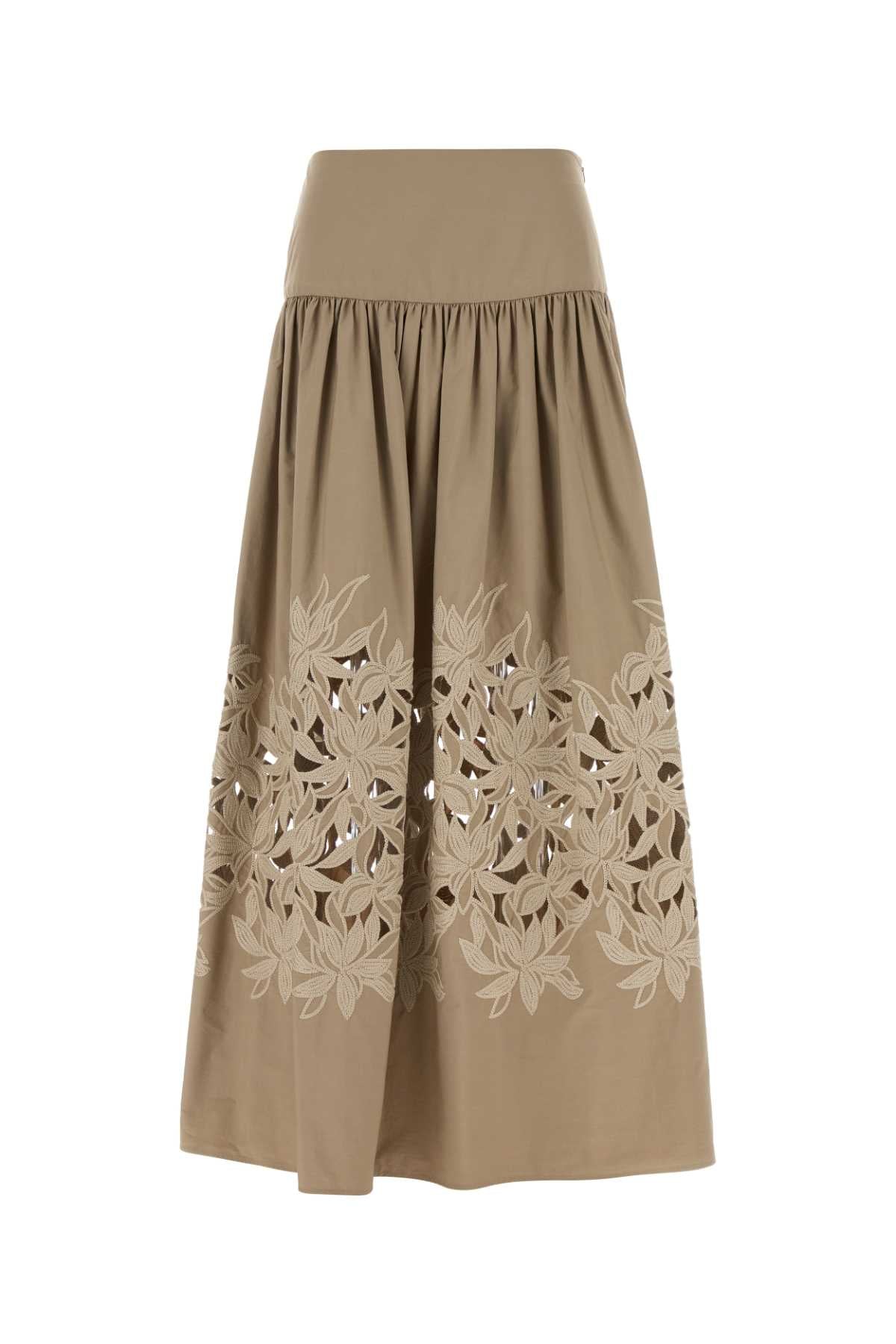 Cotton Skirt — Beige