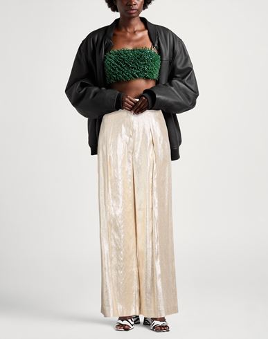 Woman Pants Platinum Size 6 Viscose, Polyester, Metallic Polyester