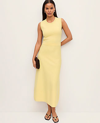 Ann Taylor Petite Scalloped Midi Dress