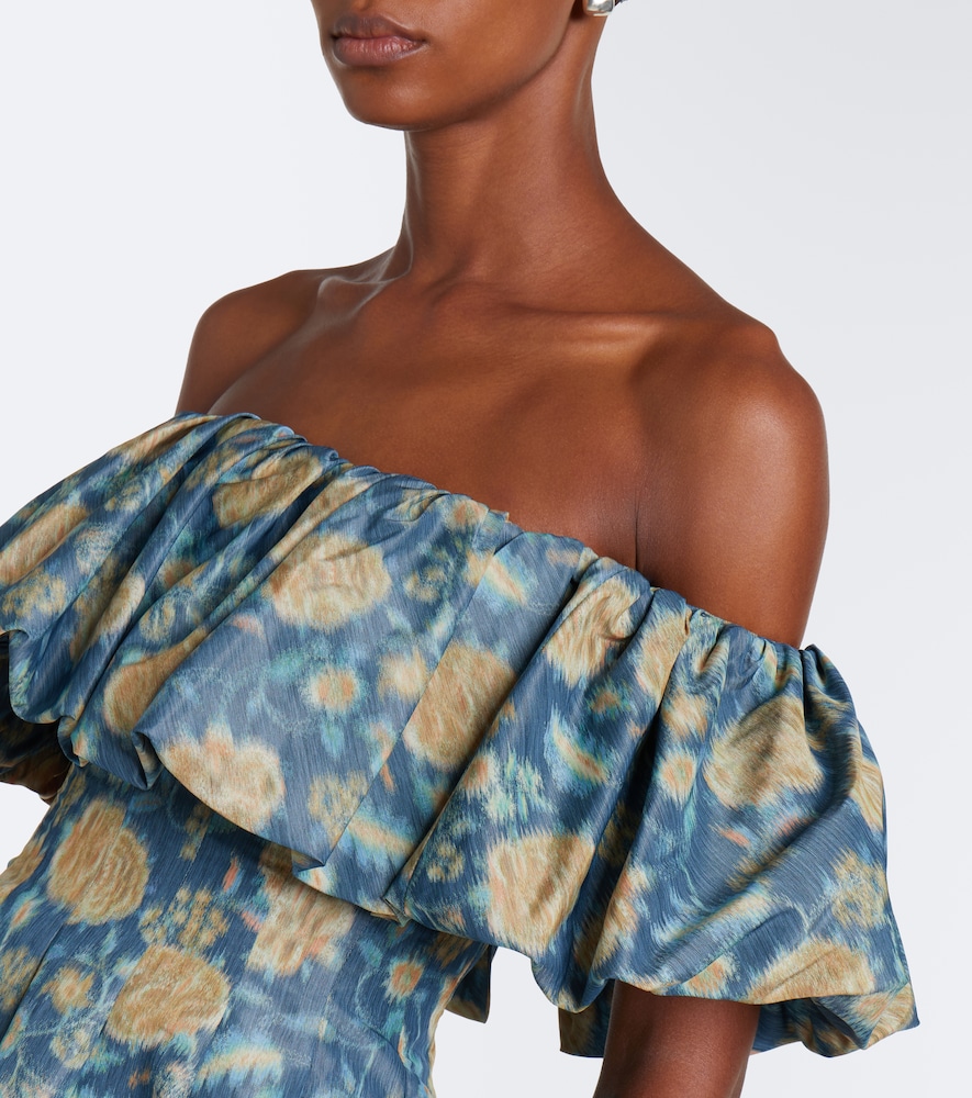 Freesia floral off-shoulder bustier dress