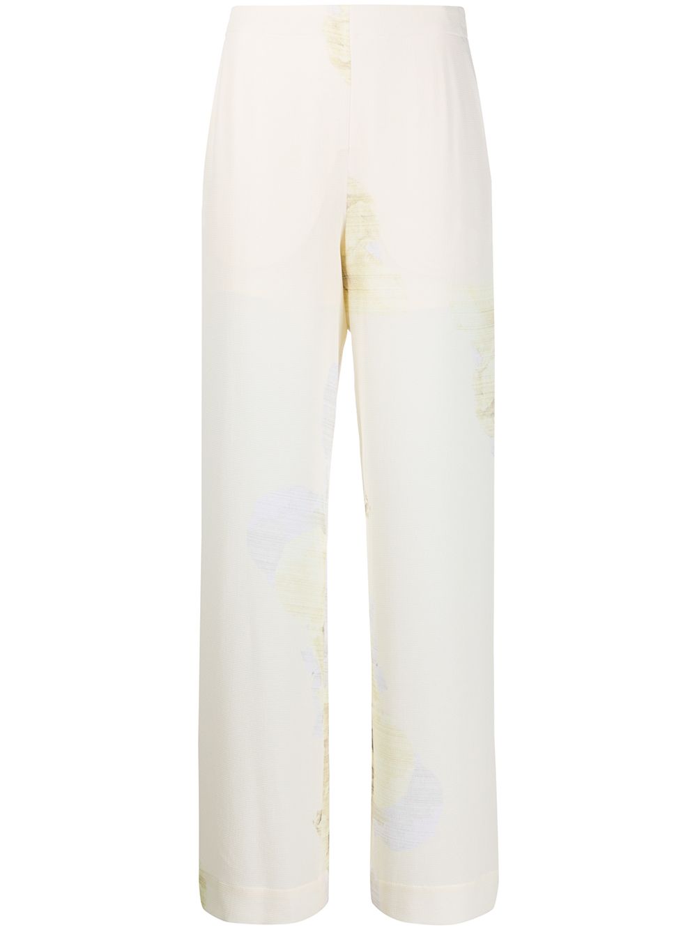 Floral-print pull-on trousers - Yellow