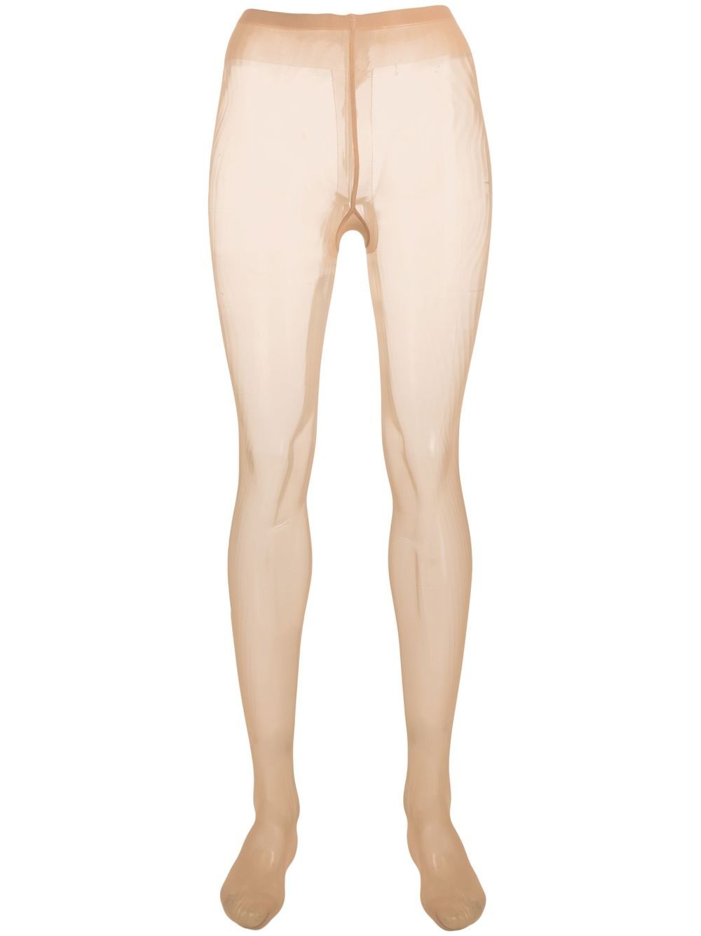 Sheer-coverage high-waisted tights - Neutrals