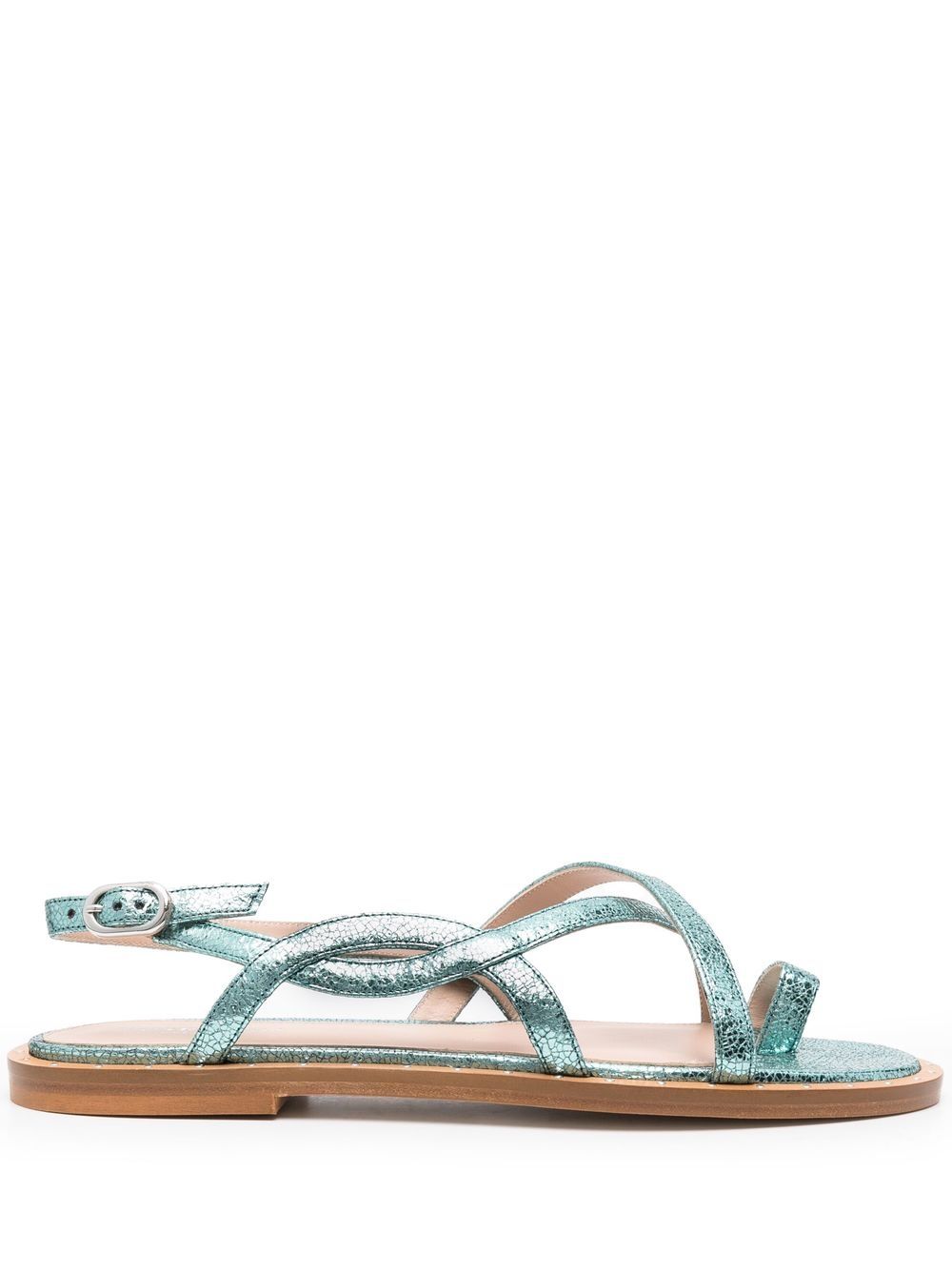 Carol metallic leather sandals - Green