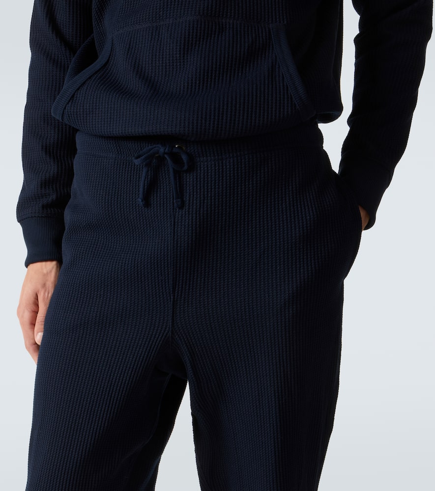 Waffle-knit straight pants