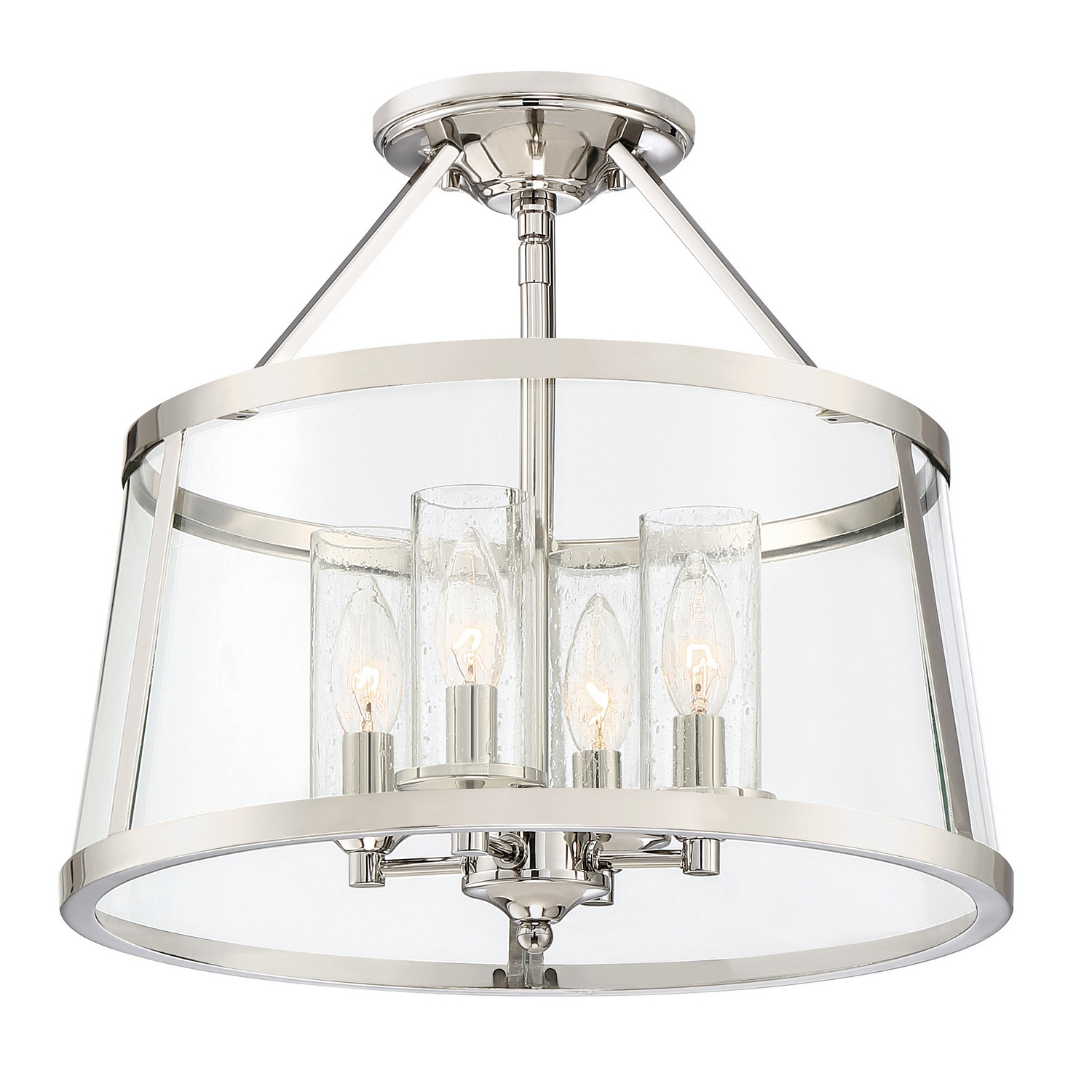 Barlow 4-Light Semi-Flush Mount in Polished Nicke