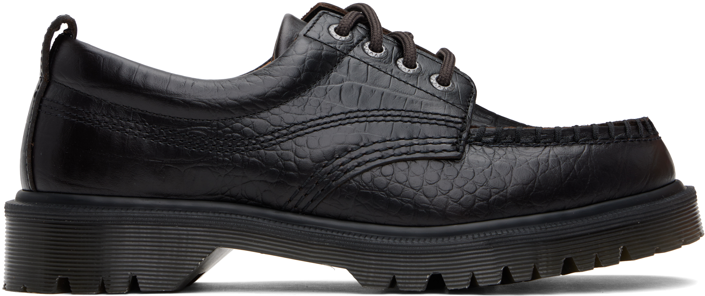 Dr. Martens Brown Lowell Crocodile Analine Leather Derbys