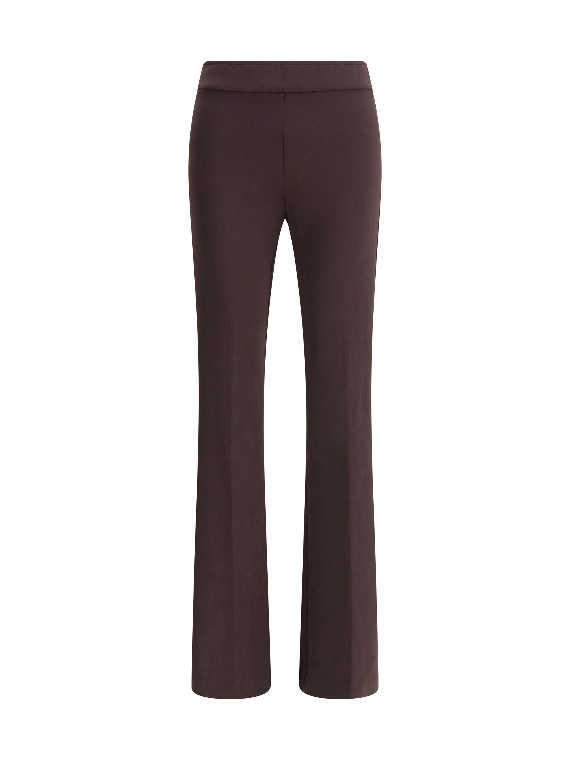 Flare Stretchy Trousers — Brown