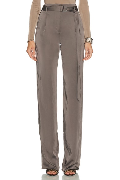 LaPointe Belted Pant in Grey. 0. Also