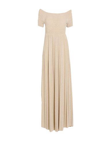 Woman Maxi dress Platinum Size 6 Cotton, Polyester, Metallic Polyester, Polyamide, Elastane