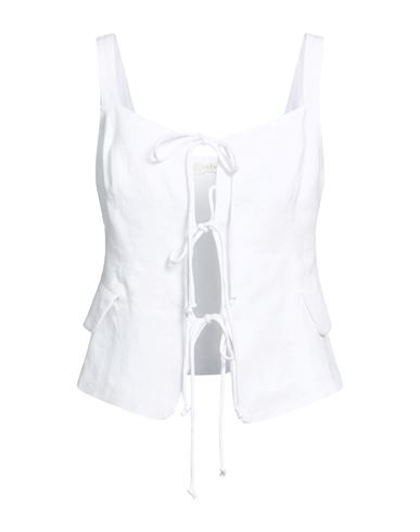 Woman Top White Size M Organic Linen