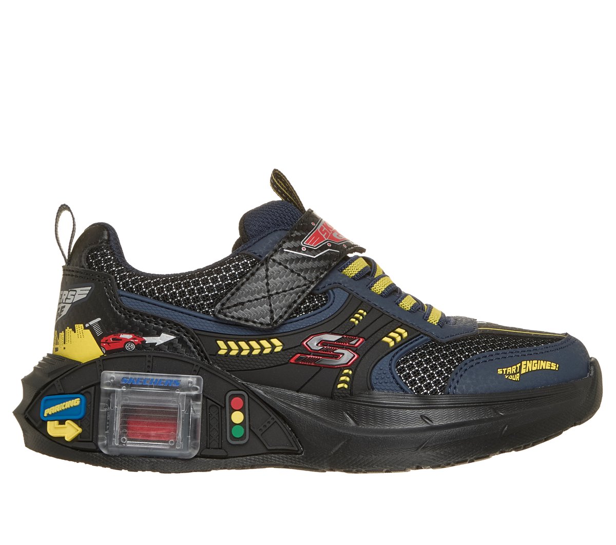 Skechers Boy's Garage Sneaker in Red/Charcoa