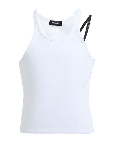 Man Tank top White Size S Cotton