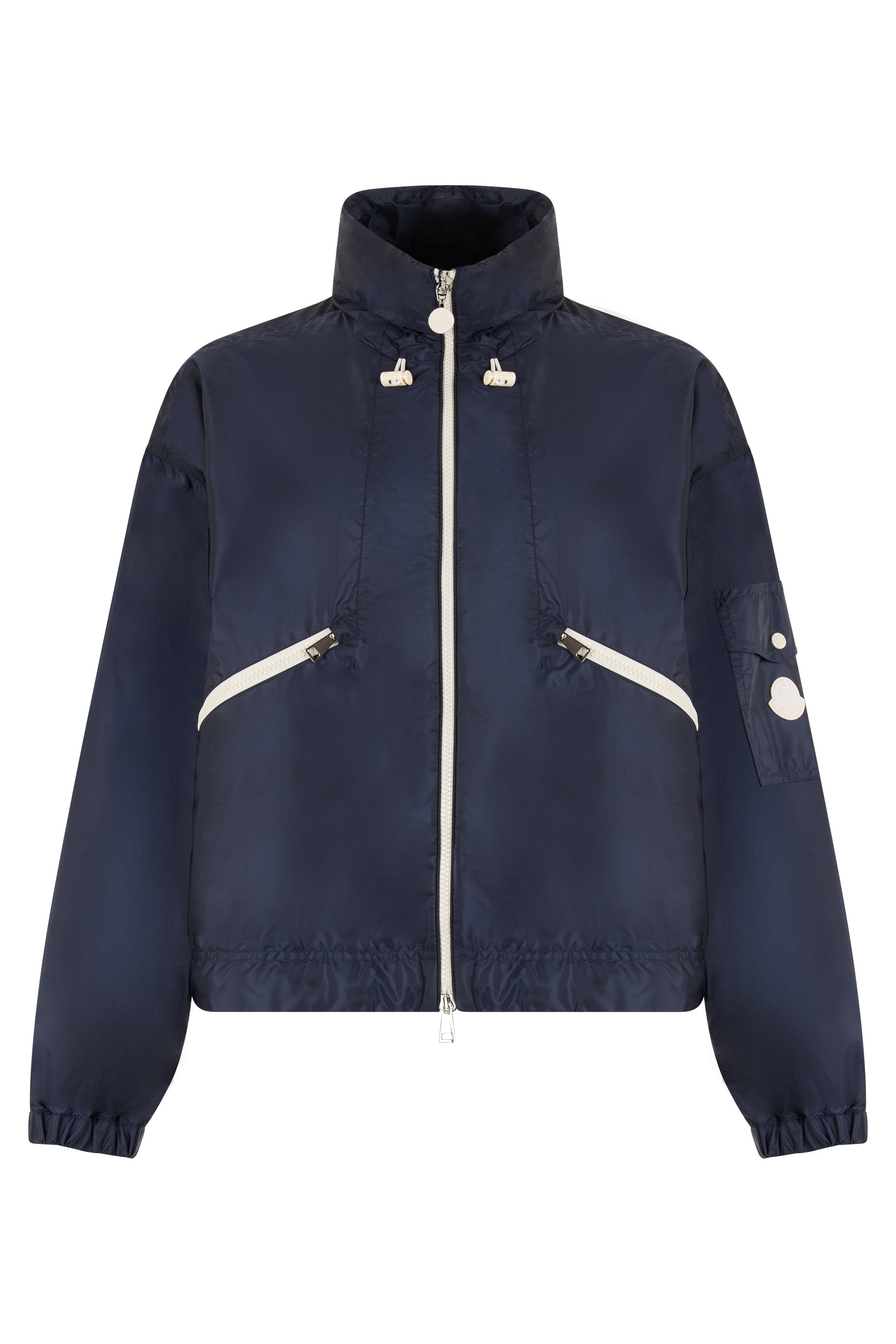 Lightweight Water-Resistant Zip Jacket with High Collar
