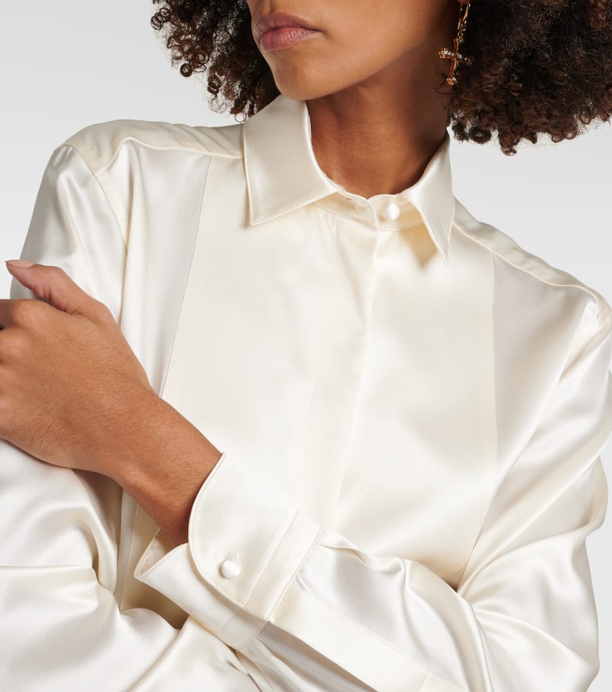 Paneled silk shirt