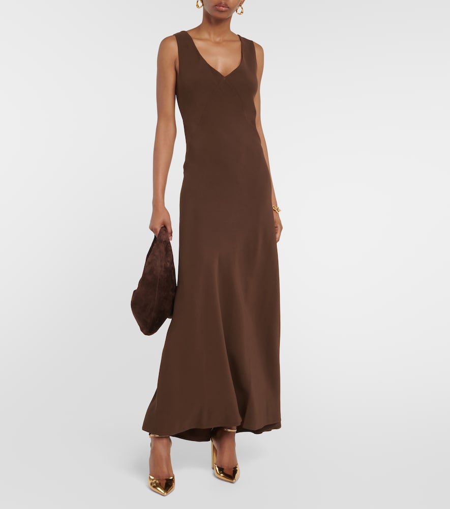 Bordeaux silk slip dress