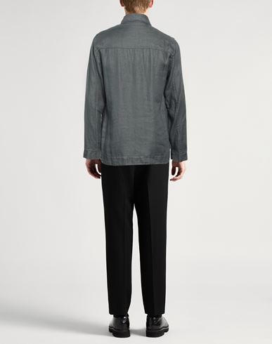Man Shirt Charcoal Size L Linen