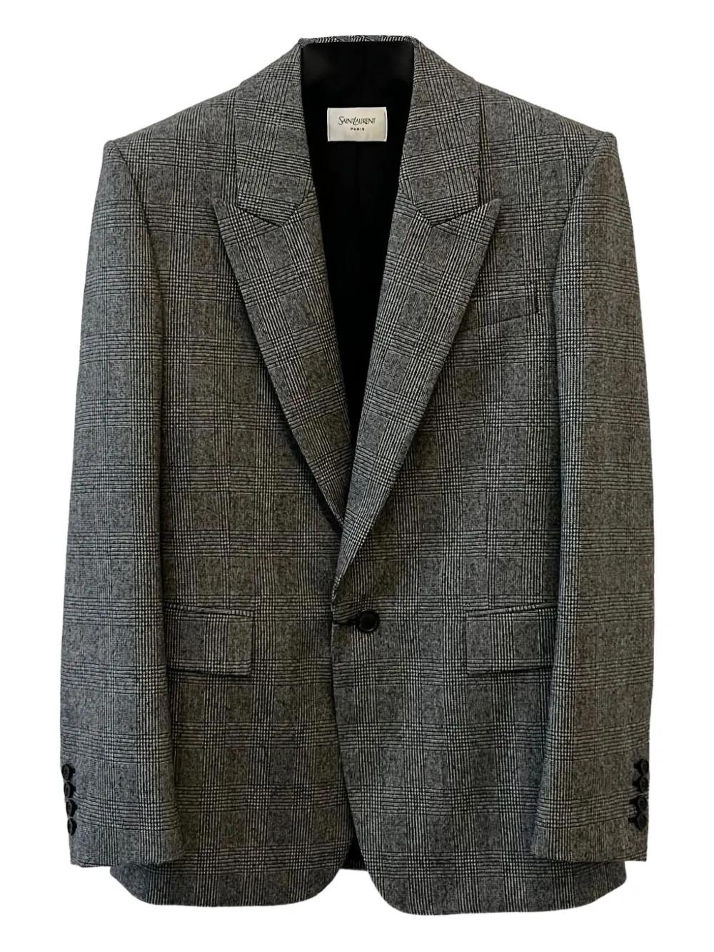 Checked Single-breasted Blazer