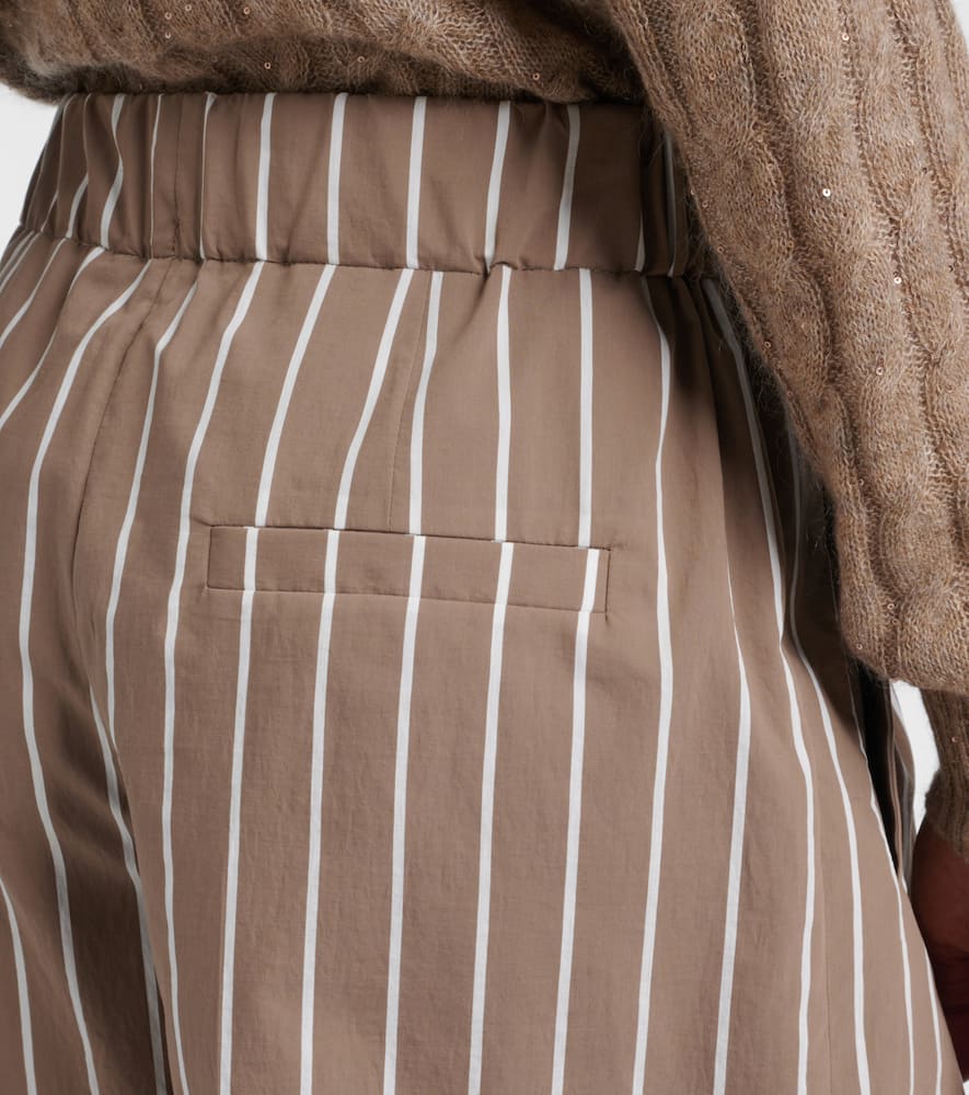 Striped cotton-blend Bermuda shorts