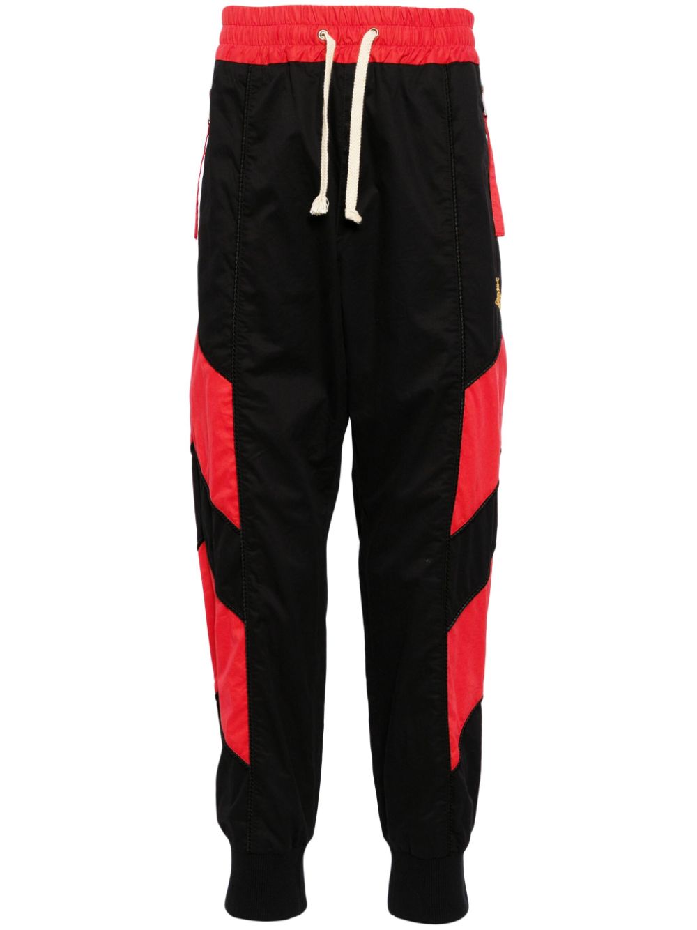 Orb-embroidery cotton track pants - Black