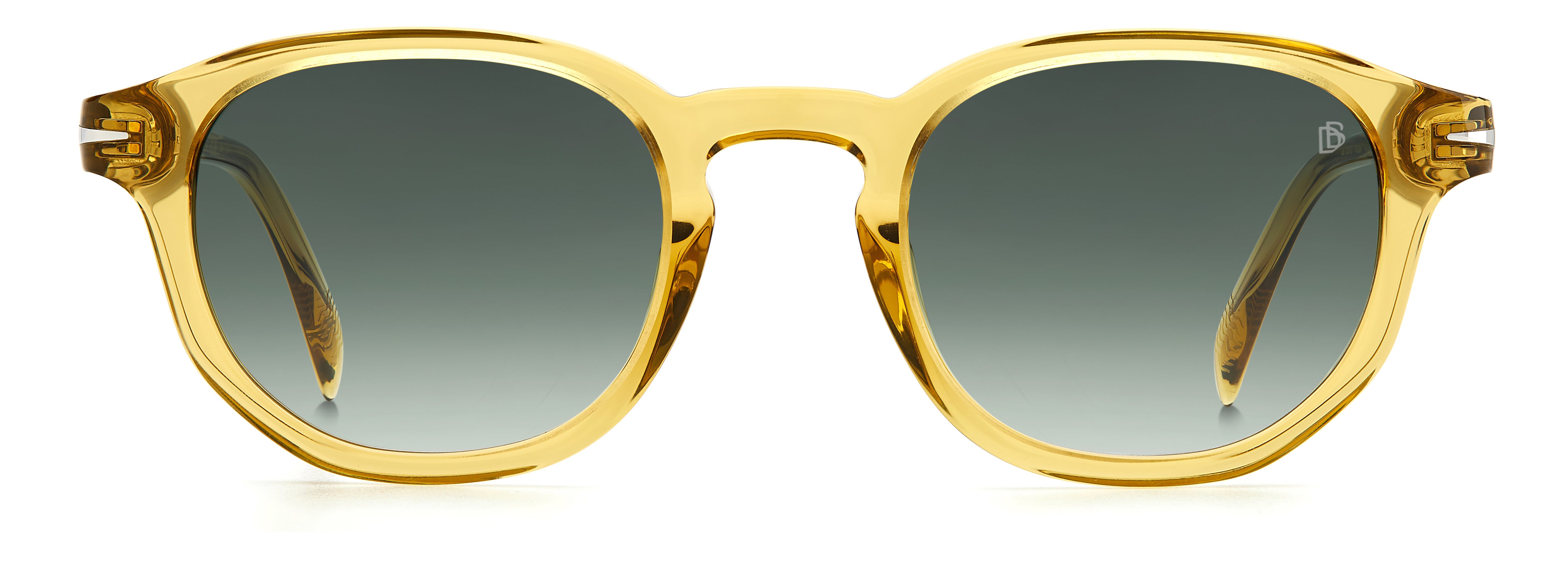 DAVID BECKHAM Man DAVID BECKHAM DB 1007/S 40G/9K Sunglasses Plastic Yellow Grey Round Shaded