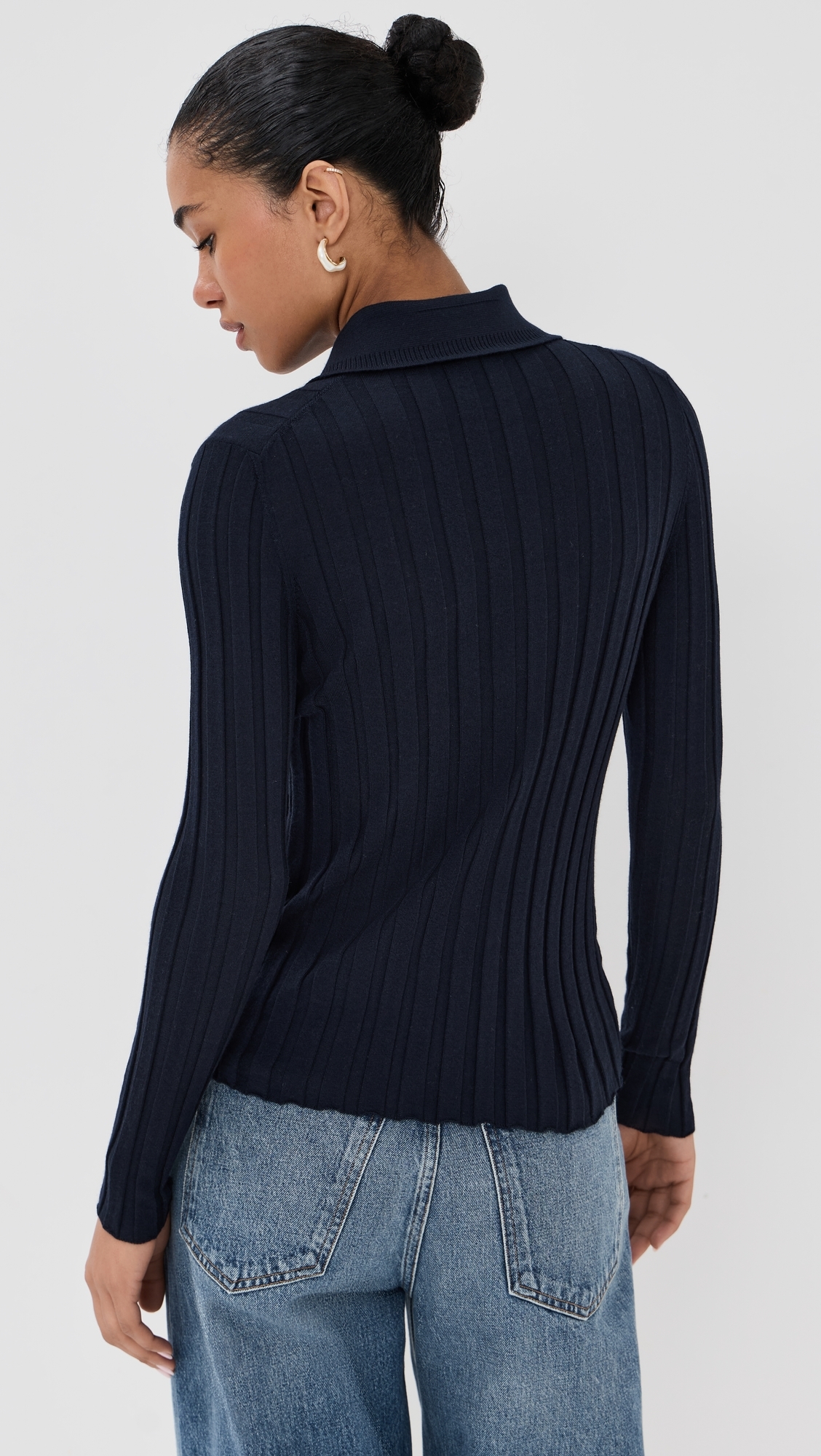 Sugarman Knit Long Sleeve Polo Navy