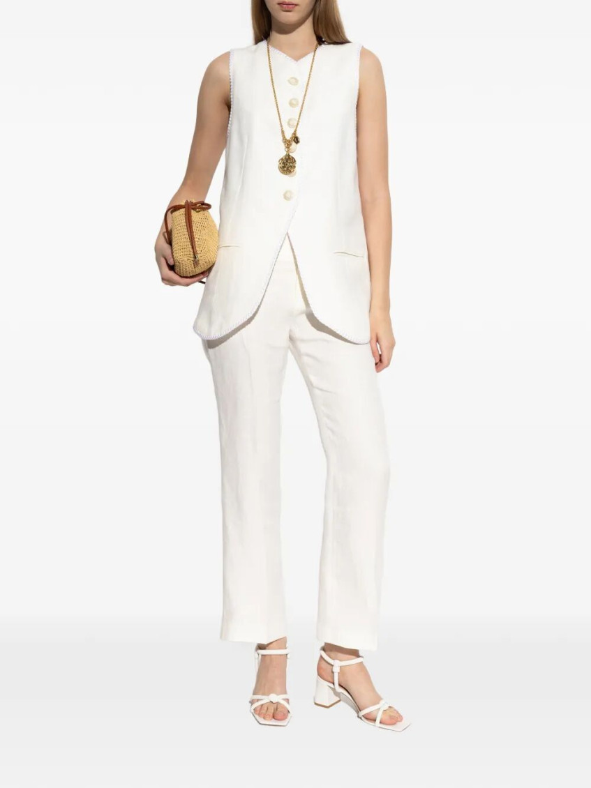Button-Down Waistcoat With Trims