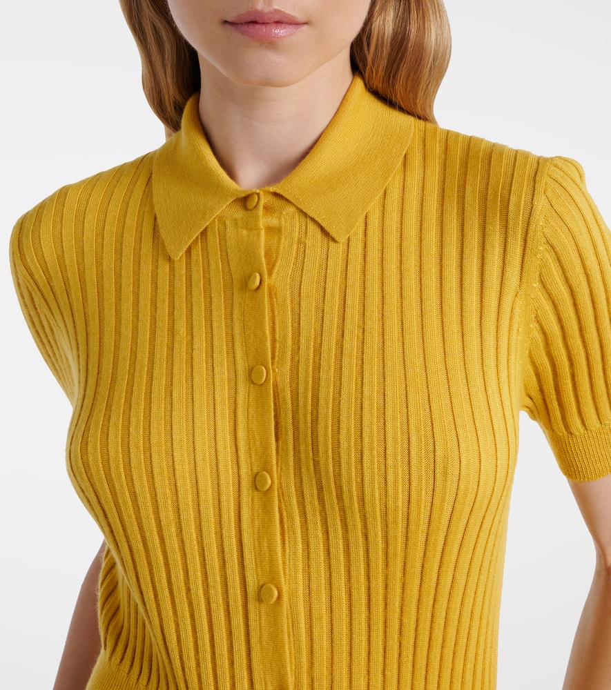Pleated cashmere and silk polo dress