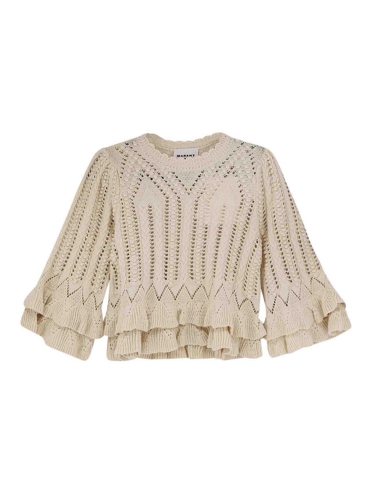 Frilly Cotton Sweater With Ruffles