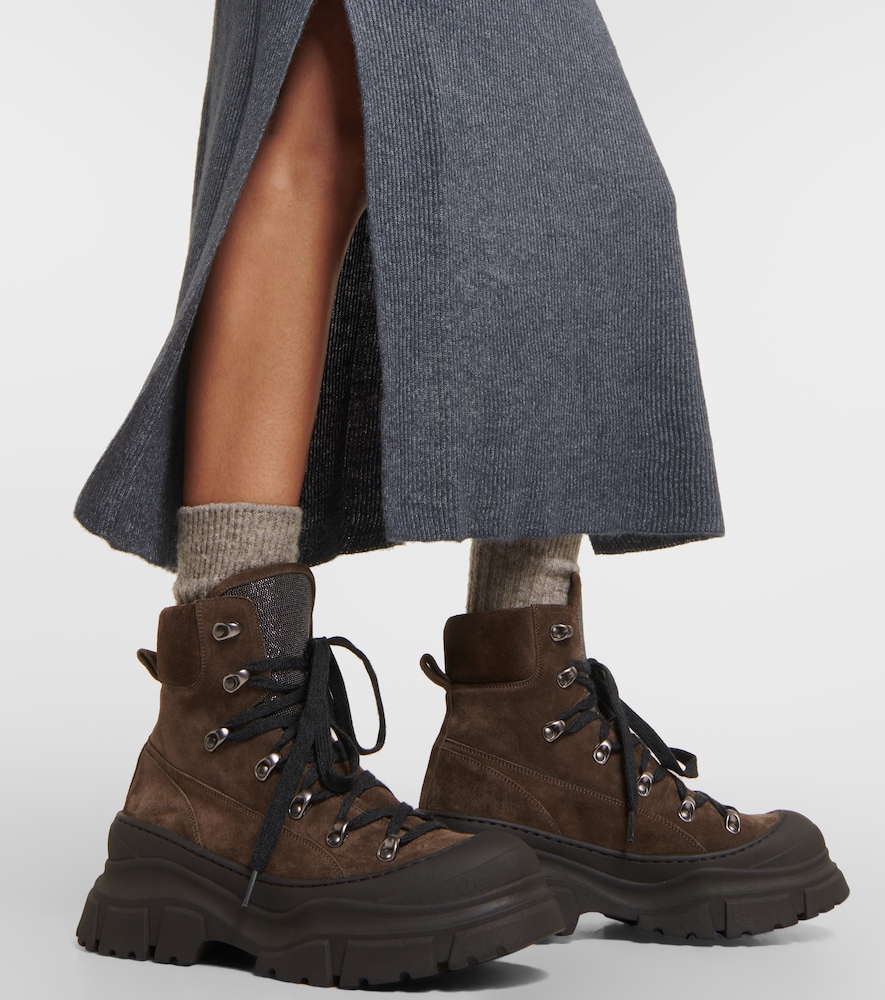 Ribbed-knit cotton and alpaca midi dress